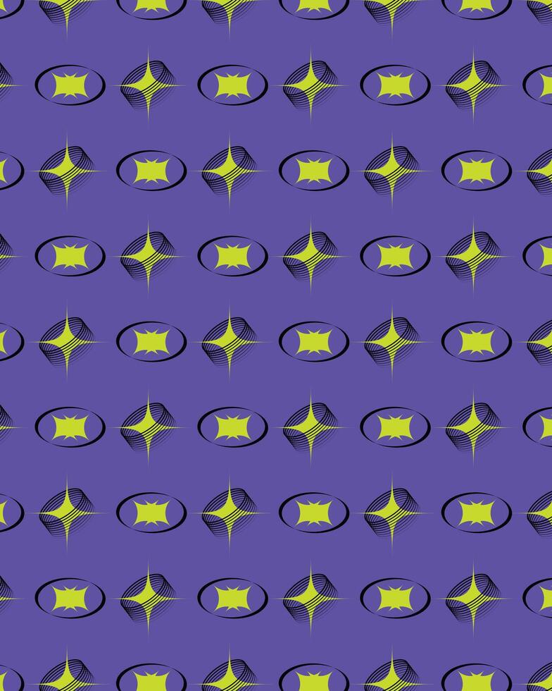 Y2K theme pattern design with highlighter green, black and purple color combination. vector