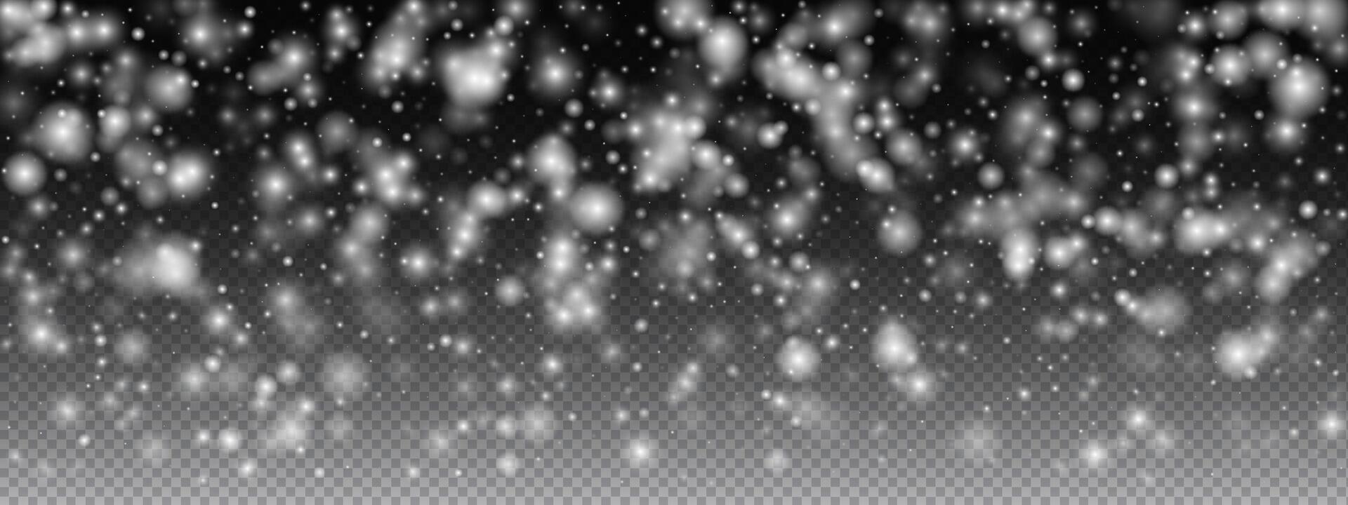 Snow effect and background with snowflake fall for overlay or winter sparkle. texture for use in cold or festive vector