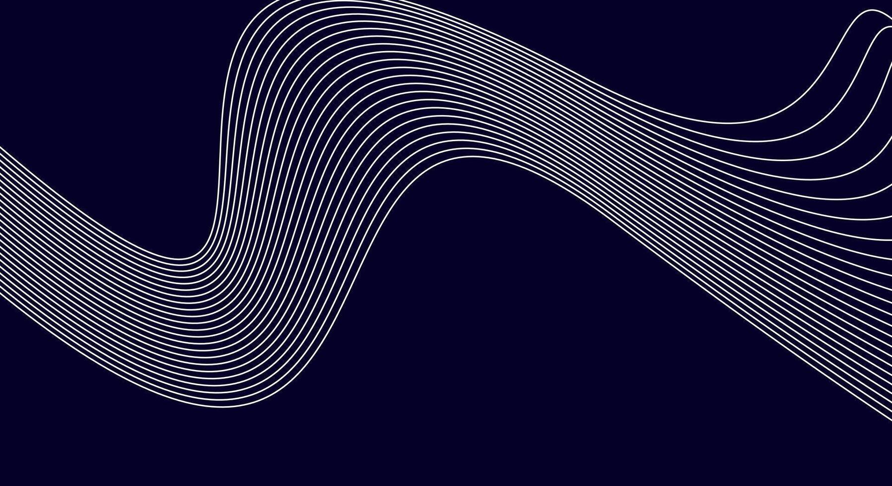 Minimal Wavy Line Abstract Background on Dark Blue Canvas vector