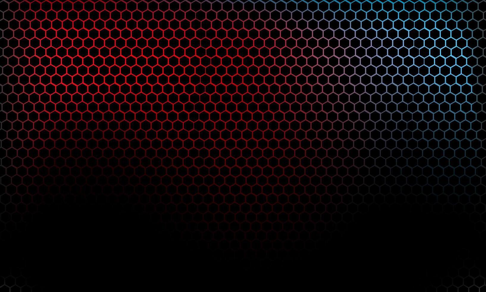 Futuristic Hexagon Mesh Background with Red and Blue Gradient vector