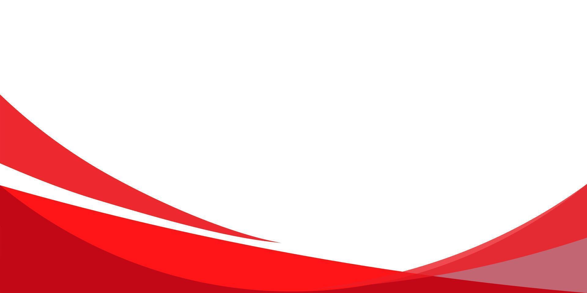 Curved Red Wave Abstract Background with White and Gradient Layers vector