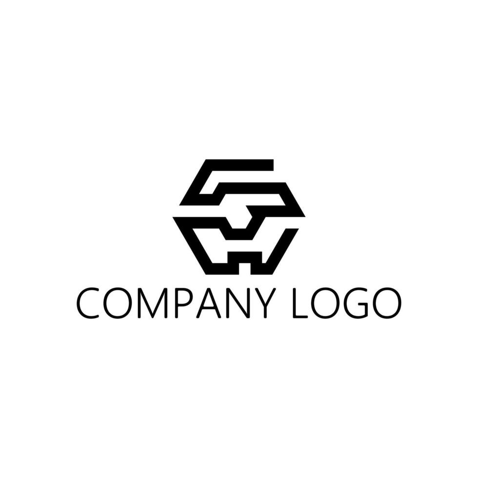 geometric business logo design vector