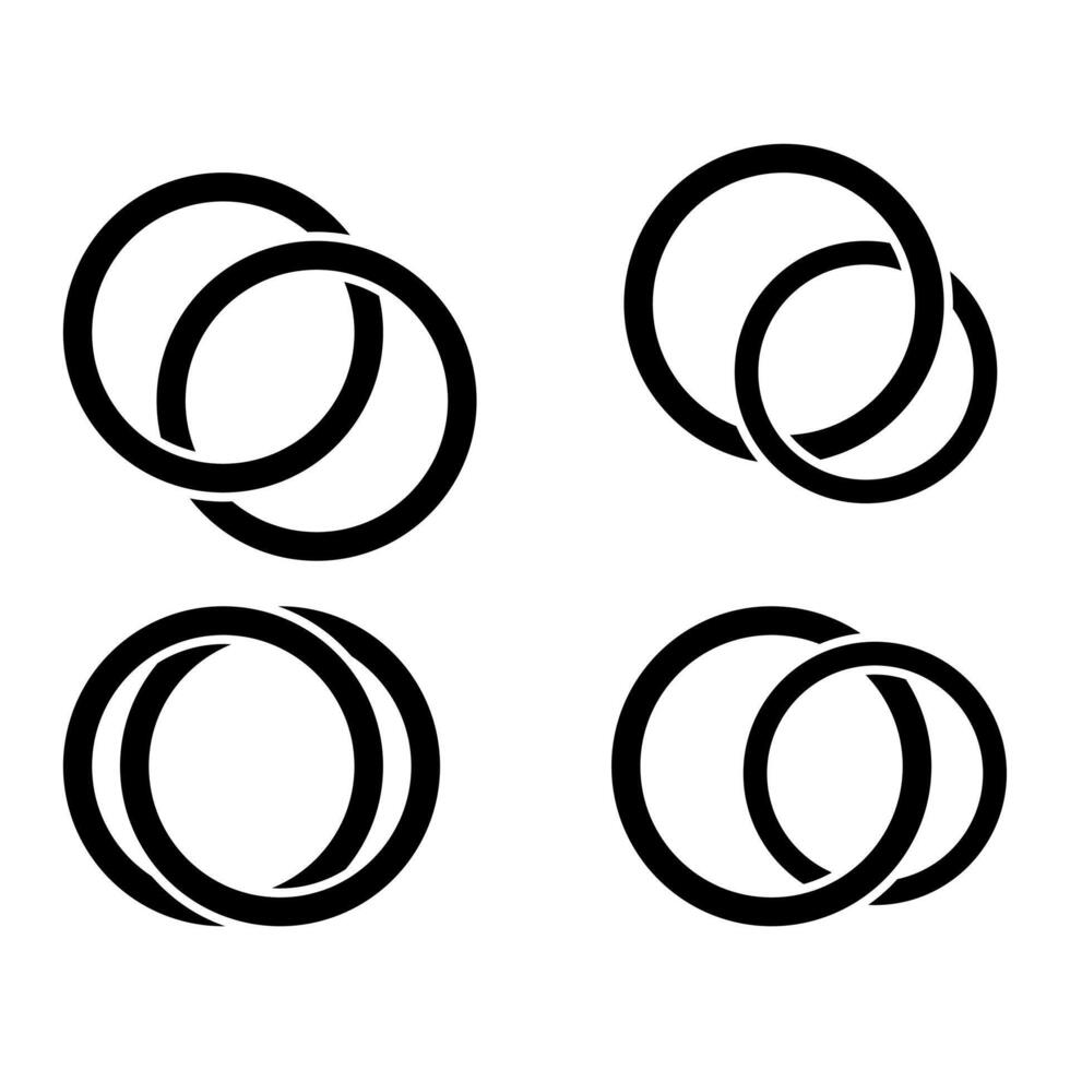 Set of intertwining circles icon concept rings circles vector