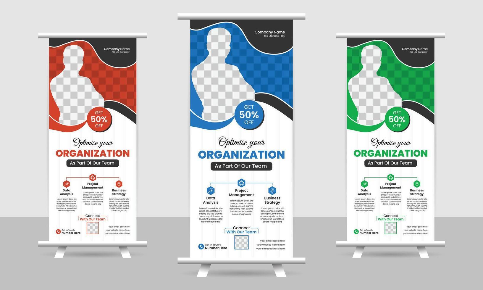 Roll up banner design, Modern minimalist business roll up banner design template vector