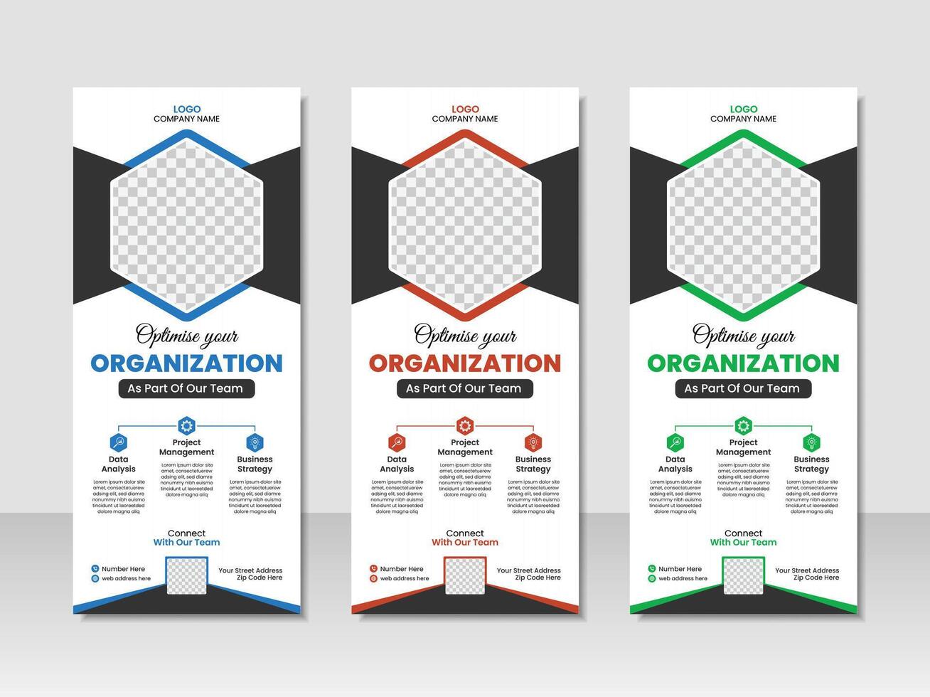 Roll up banner design, modern business roll up banner design template vector
