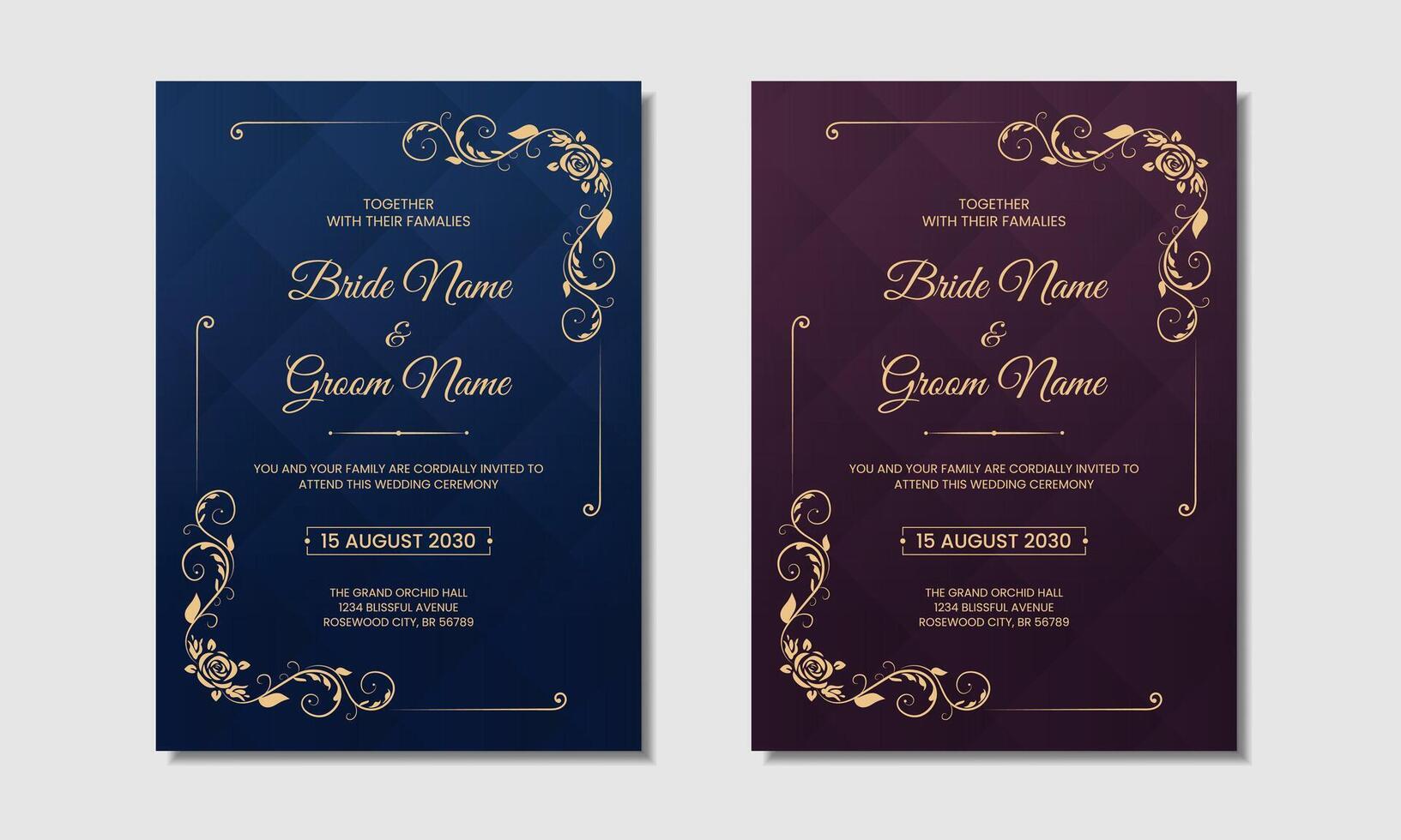 Invitation card design, modern luxury invitation card design vector