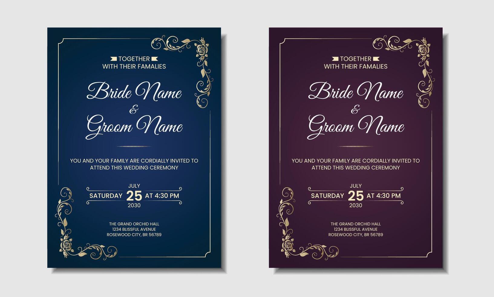 Modern invitation card design, luxury invitation card design template vector