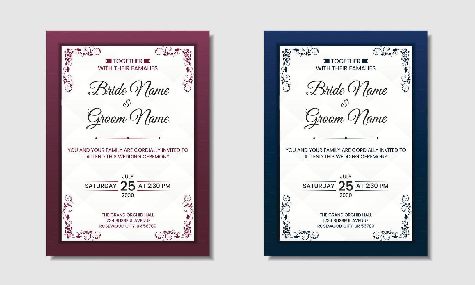 Invitation card design, creative modern luxury invitation card design template vector
