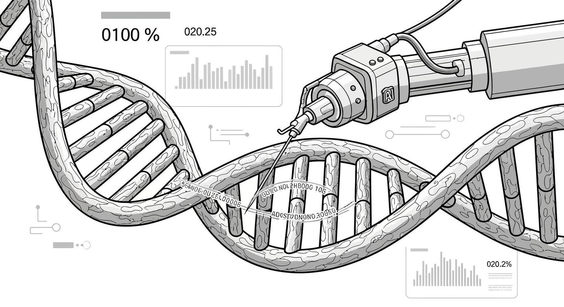 DNA Edit with Genome Engineering Genetics Research. vector