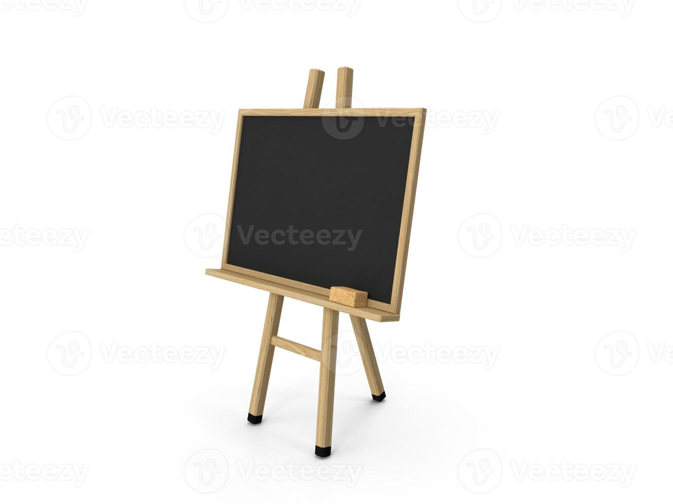 Blank Chalkboard Easel Presentation Art Classroom Teaching Tool 3d white background photo