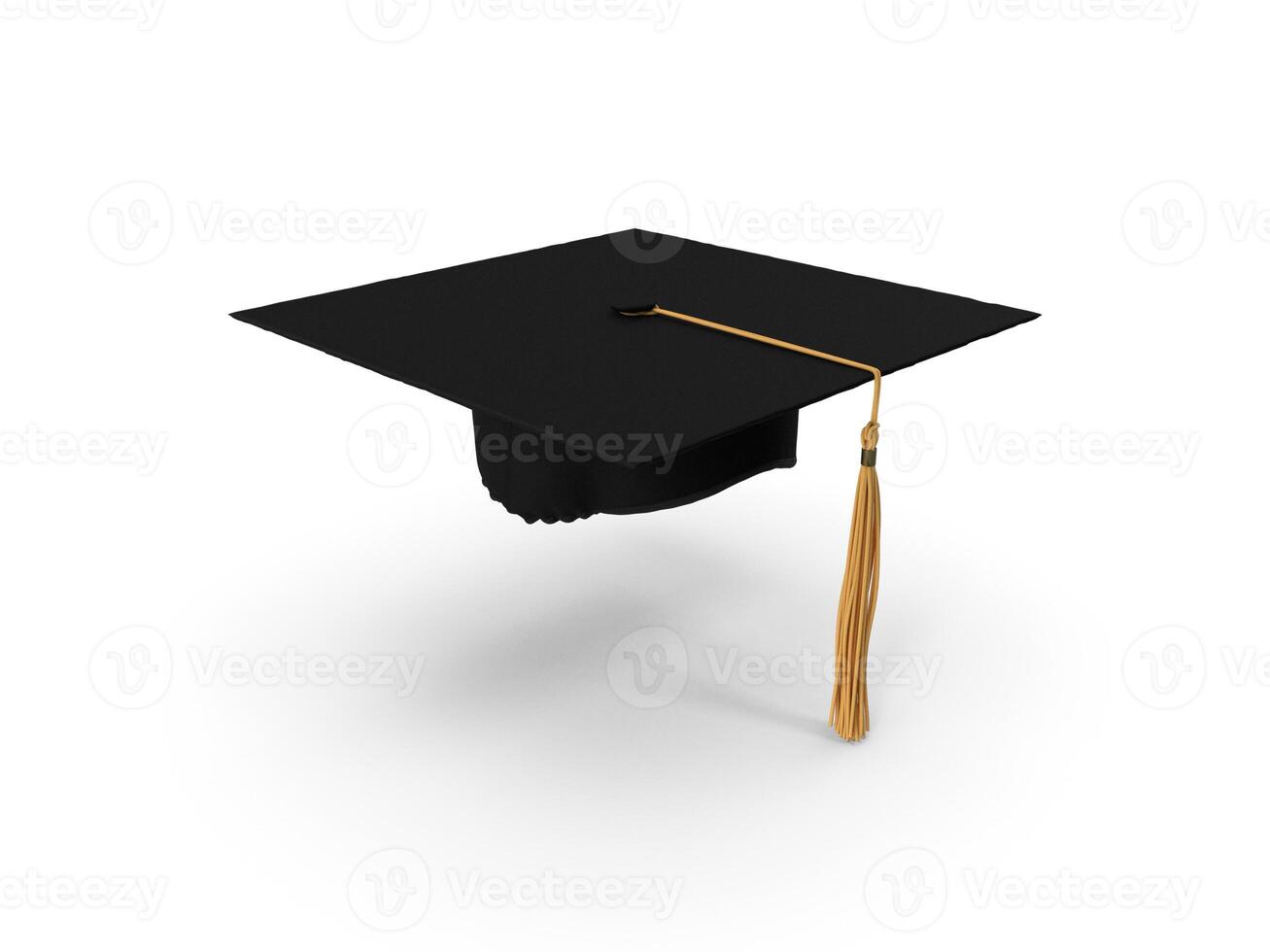 Graduation Cap Symbol of Achievement and Success 3d white background photo