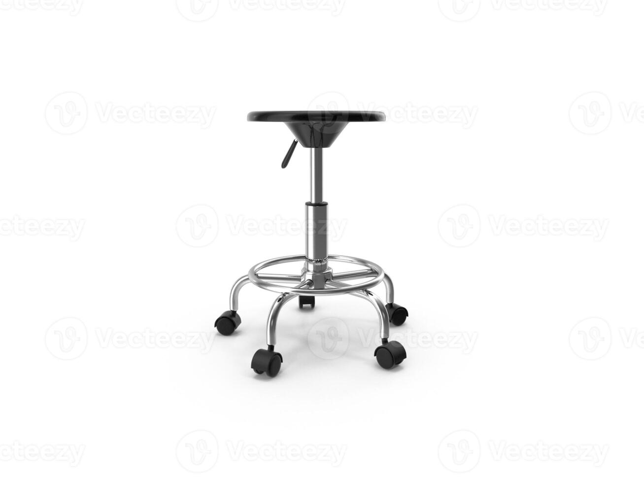 Adjustable Rolling Stool Ergonomic Office Chair Design 3d white background photo