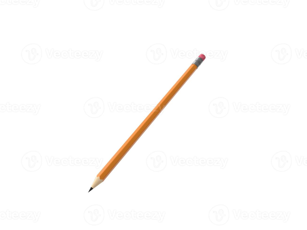 Wooden Pencil Writing Utensil Drawing Tool School Supply Office Stationery 3d white background photo