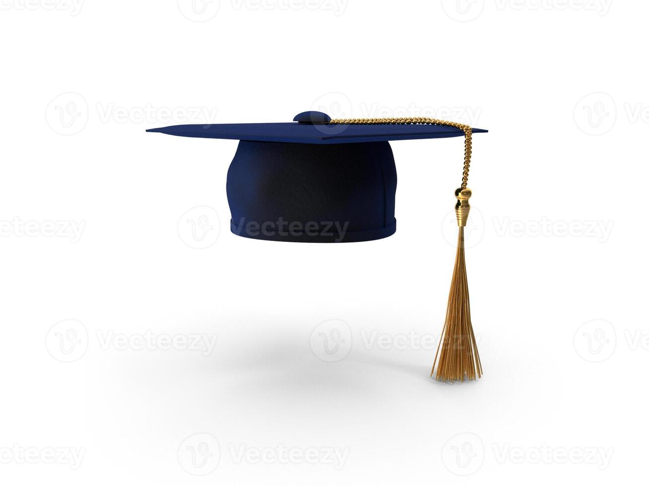 Graduation Cap Achievement Education Success 3d white background photo