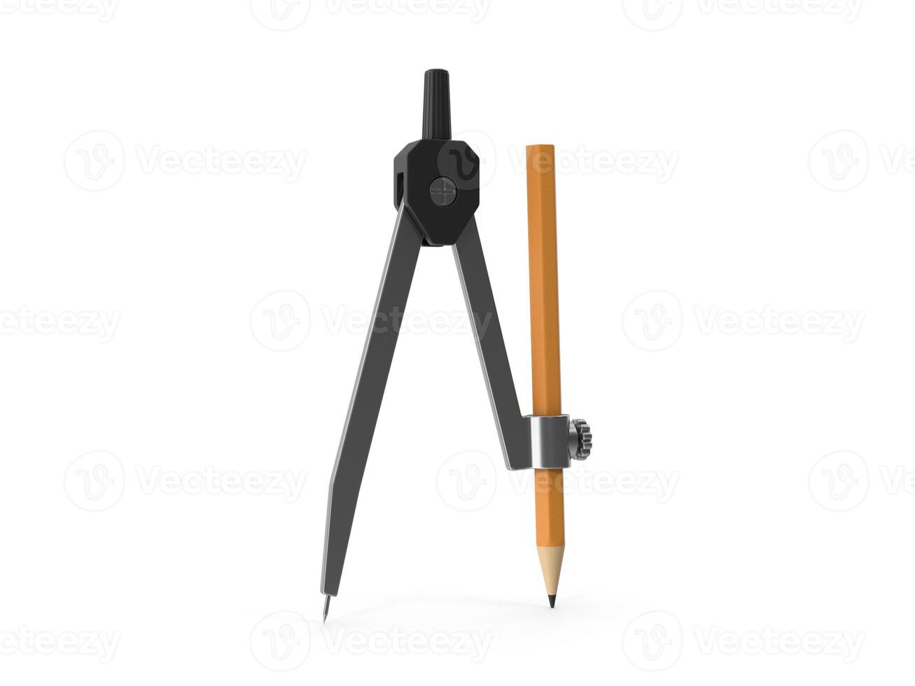 Precision Drafting Compass Engineering Geometry Tool 3d white background photo