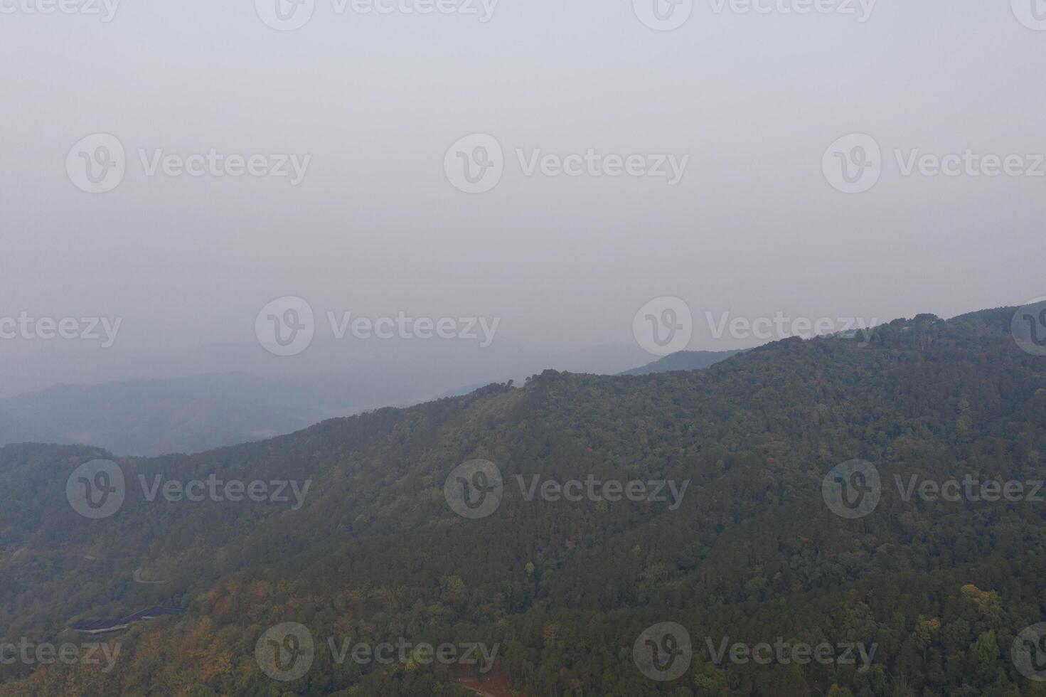 PM 2.5 in mountain view at Chiang Rai province, North of Thailand on 25 Mar 2021 morning 7.00 am.aa photo