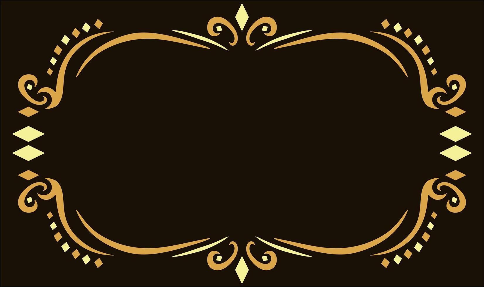 Luxurious golden border with intricate details, ideal for formal documents, elegant invitations, and upscale graphic design. Enhance your visuals with a premium look. vector