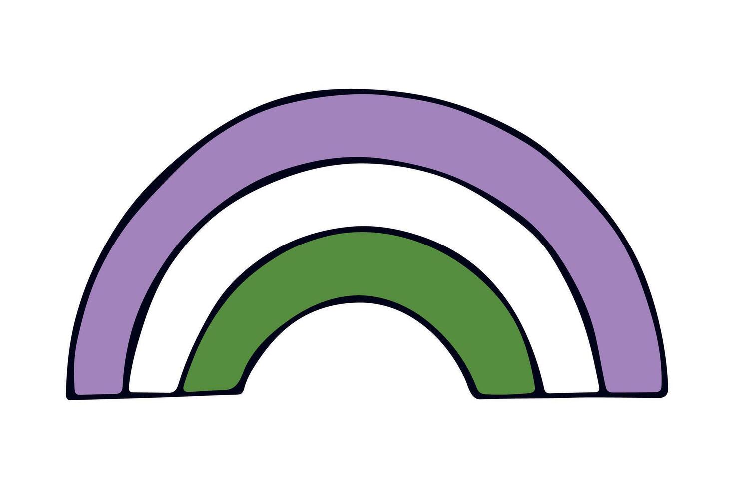 Colorful rainbow shape pride flag Happy pride day LGBTQ community Pride Month hand drawn doodle for posters, stickers, logo, cards eleven vector