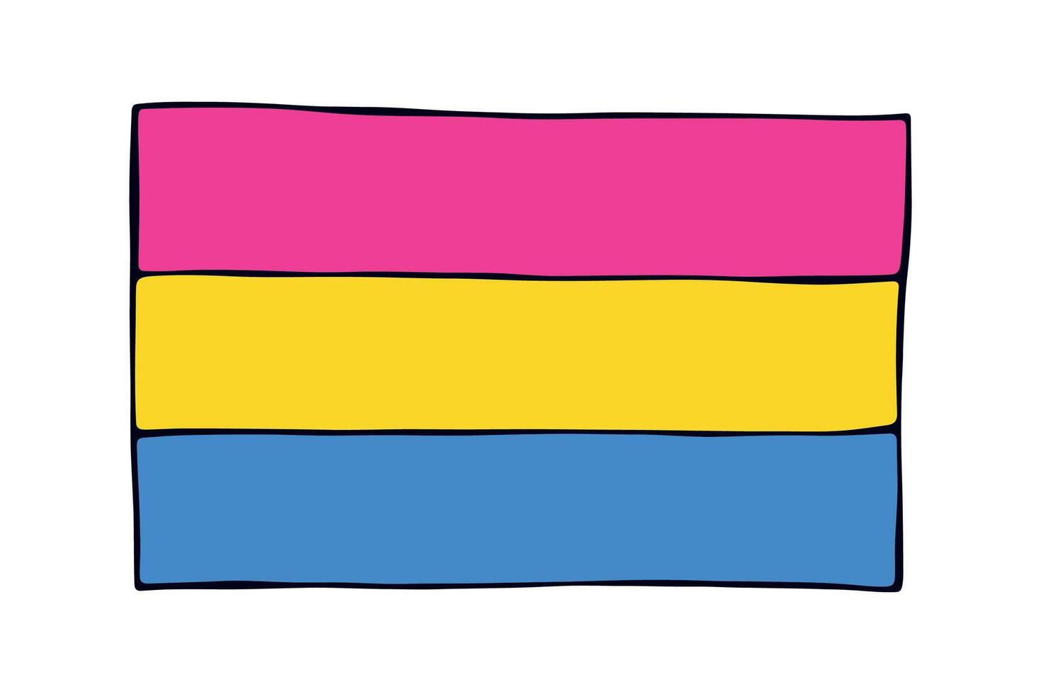 Colorful pride flag Happy pride day LGBTQ community Pride Month hand drawn doodle for posters, stickers, logo, cards eleven vector