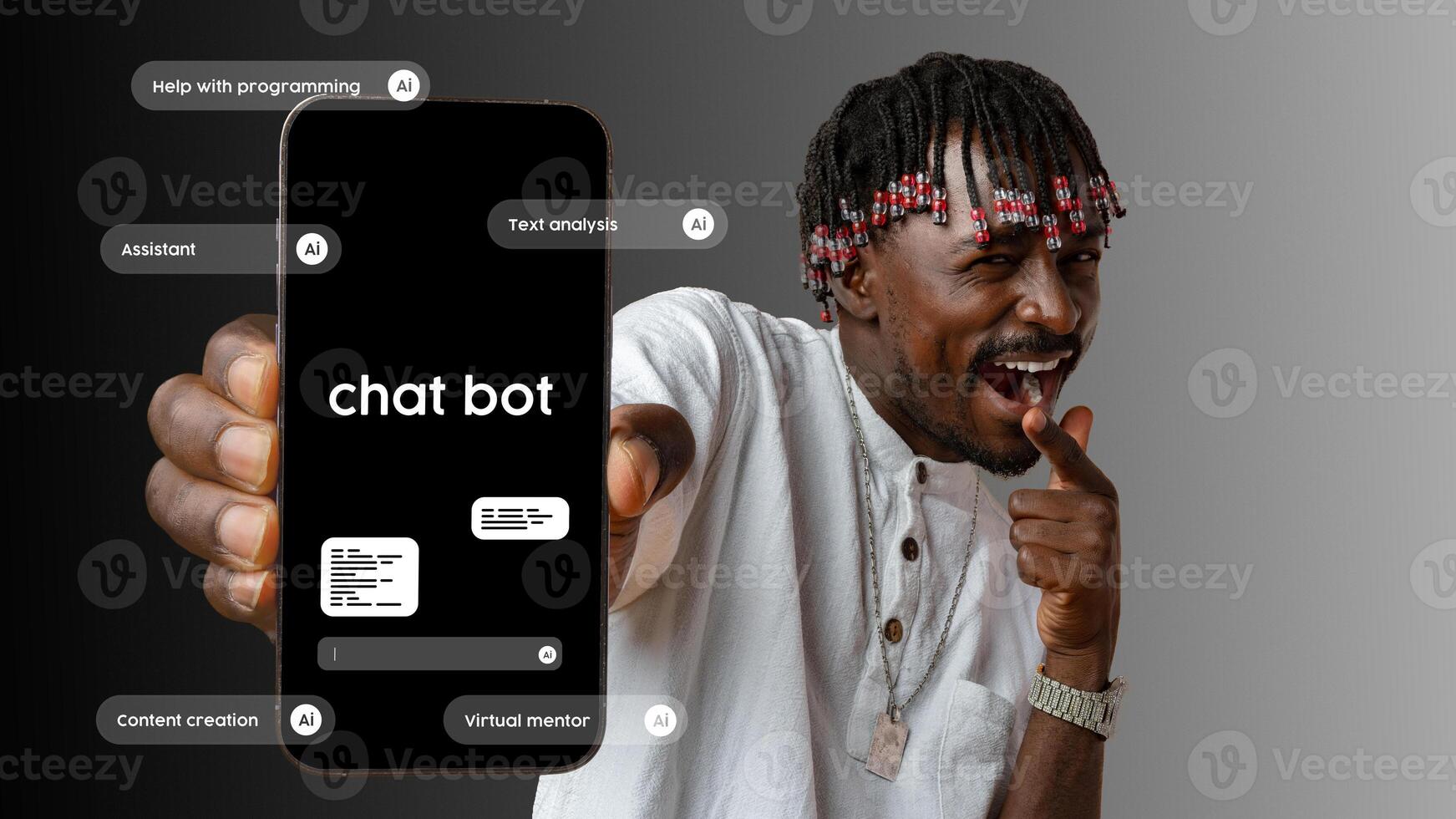 Innovative chatbot demonstration in a tech workshop with participant engaging in programming activities photo