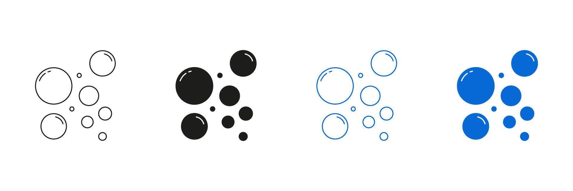 Bubble And Circle Line And Solid Icon Set. Round Shapes And Clean Design Symbol Collection. Isolated Illustration vector