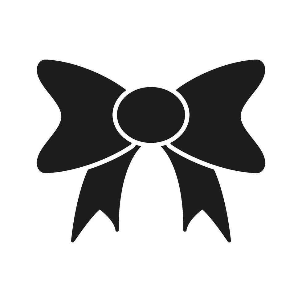 Bow Ribbon Solid Icon. Decorative Bowknot, Gift Wrapping, And Fashion Accessory Silhouette Symbol. Celebration And Ornamentation. Isolated Illustration vector