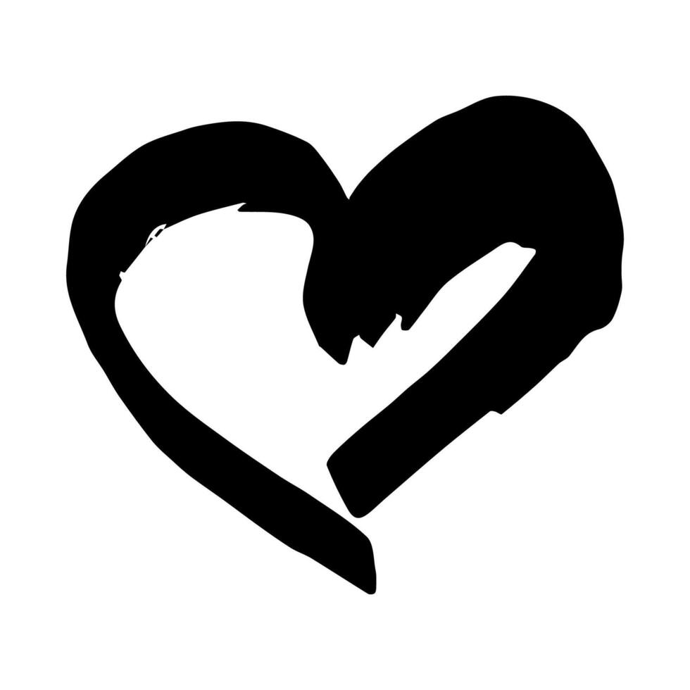 Simple hand drawn heart drawing illustration Scribble heart doodle Love clipart one vector