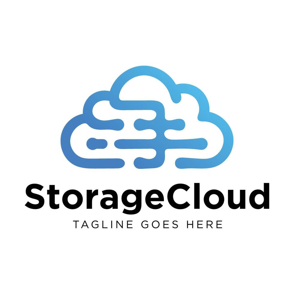 Cloud Logo Design. Cloud Storage Logo Design. Cloud Solution Icon. vector