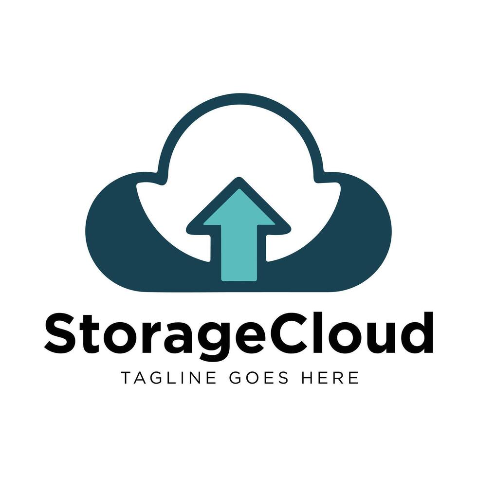 Cloud Storage Logo Design. Cloud Icon Design vector