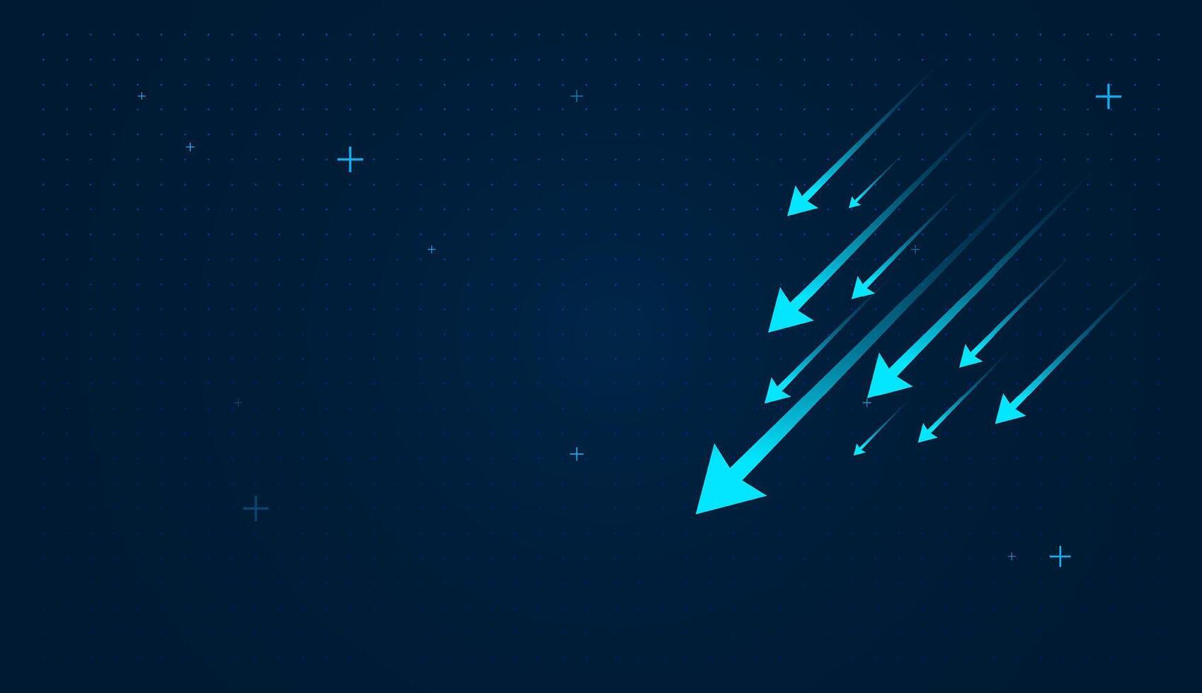 A powerful upward trend or breakthrough performance . Set on a dark blue digital grid background, the glowing arrows emphasize a futuristic and high-tech atmosphere vector