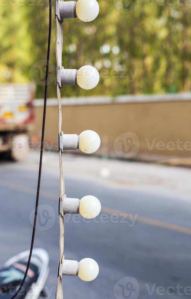 garland bulbs in the street. photo