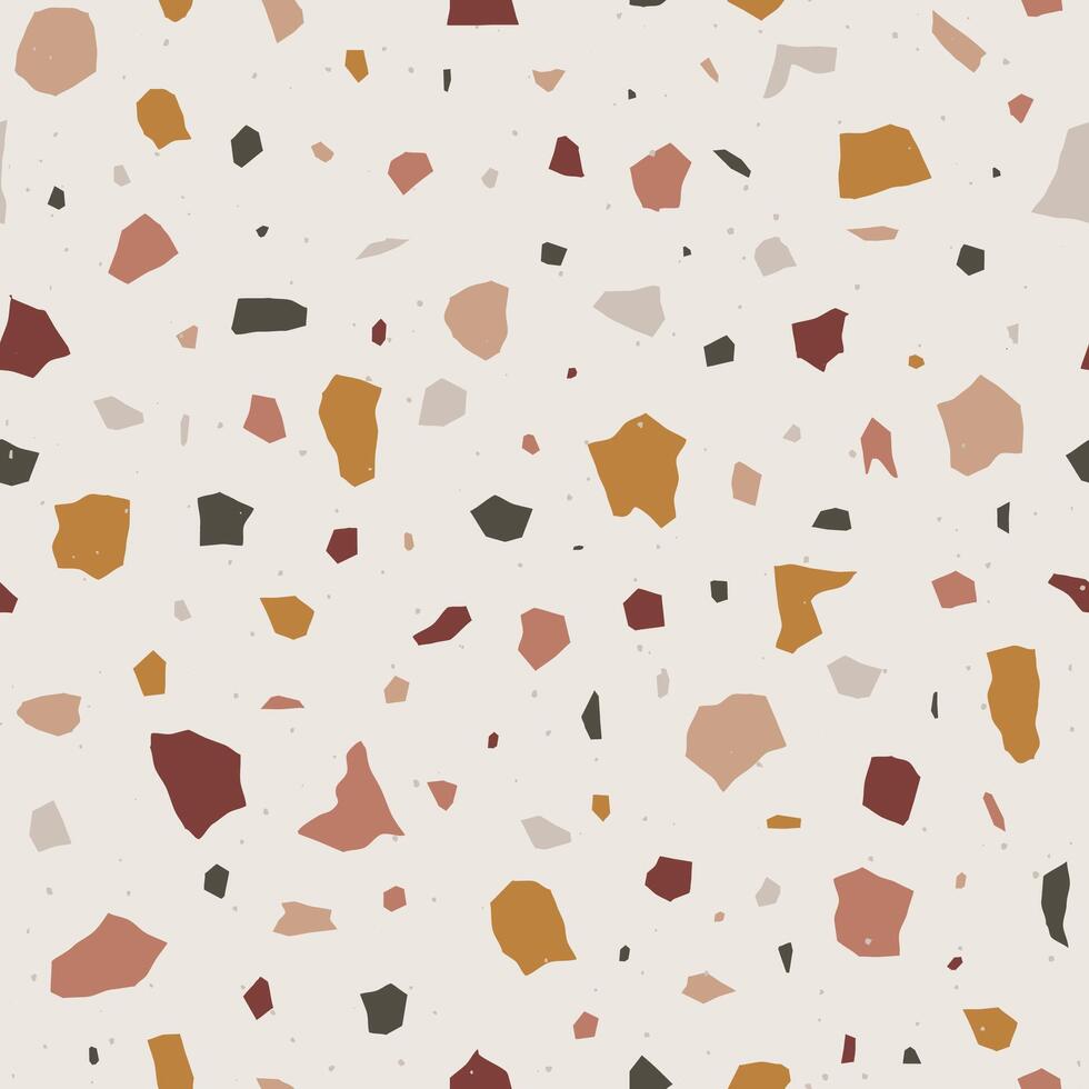 Terrazzo seamless pattern. Granite stone texture. Abstract background for interior design, wallpaper, stoneware. Vintage illustration vector