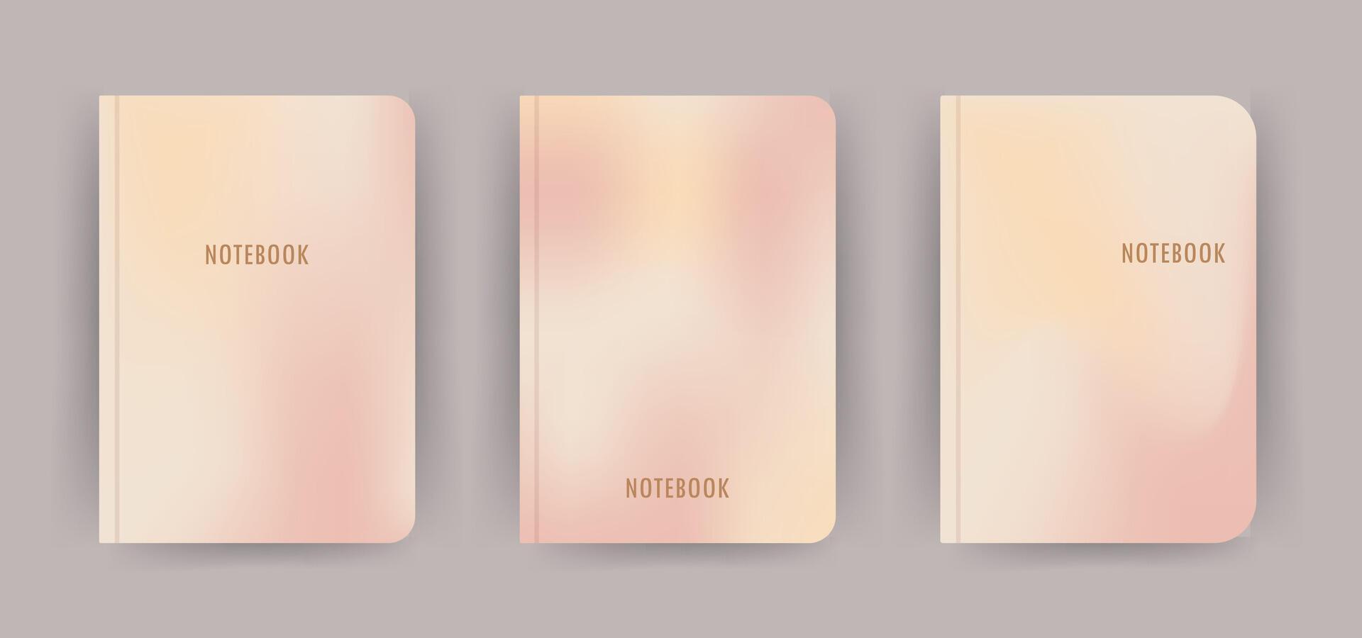 Cover page notebook collection. Templates with retro gradient. Perfect for diary, books, magazines, journals, catalogs, planners and flyers. layouts. vector