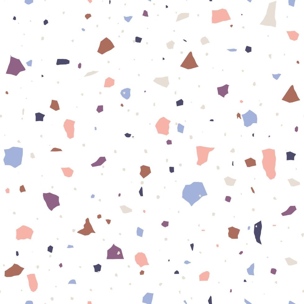 Terrazzo pattern with colorful stone. Seamless background in venetian style. Marble floor texture. Modern illustration vector