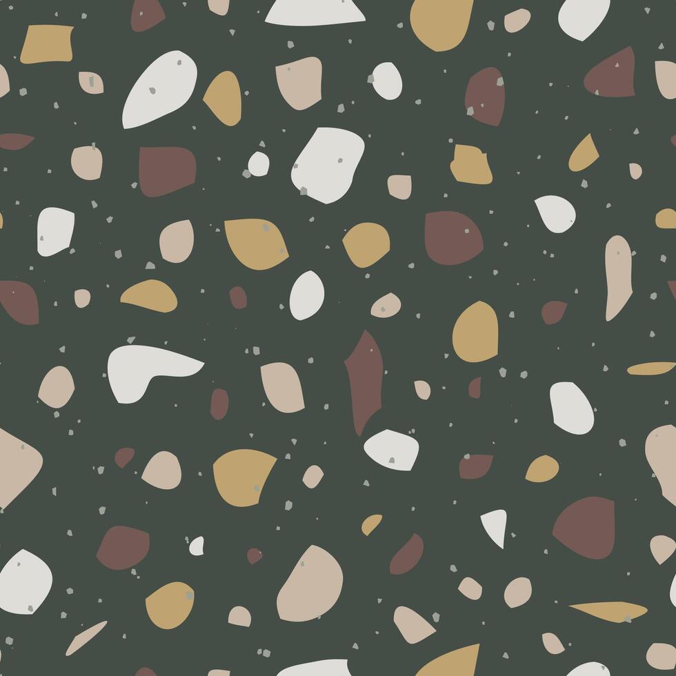 Terrazzo seamless background. Endless pattern for fabric, wallpaper, stoneware. illustration in flat style vector