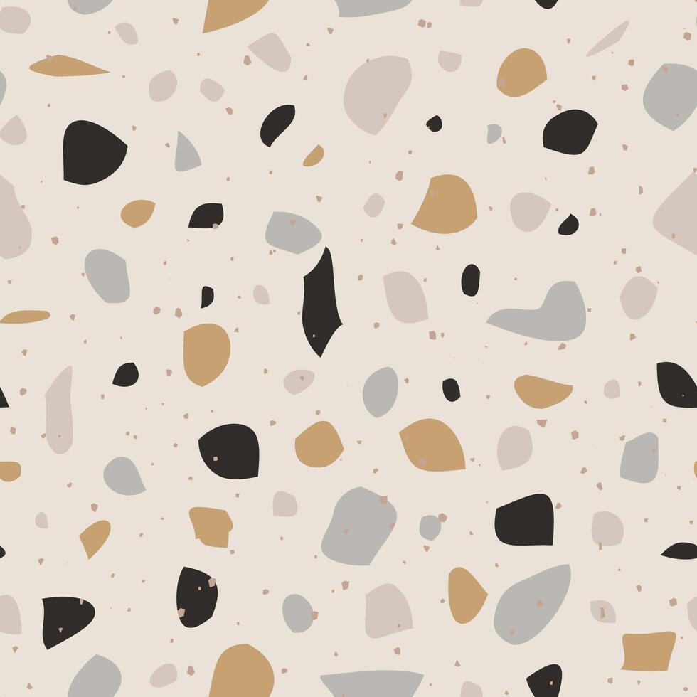 Terrazzo seamless pattern. Granite stone texture. Abstract background for interior design, wallpaper, stoneware, wrapper paper. Vintage illustration vector