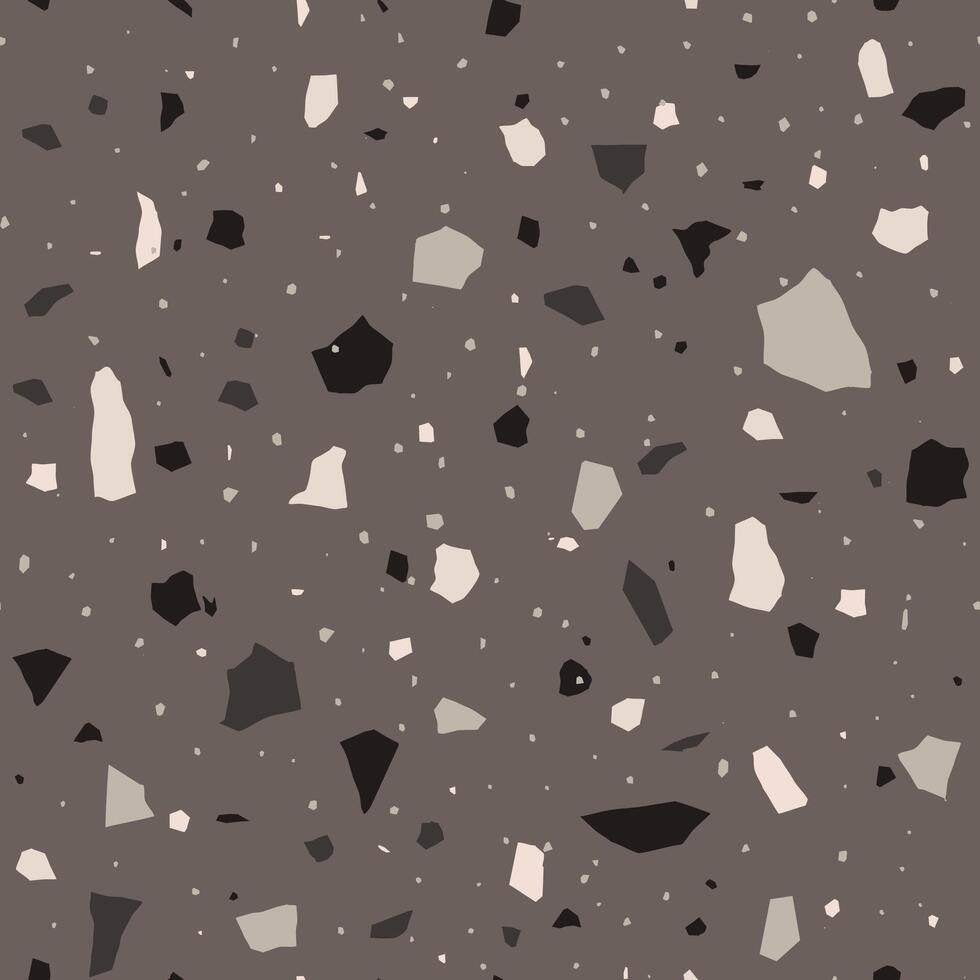 Venetian terrazzo flooring texture. Abstract seamless pattern in pastel colors. Modern monochrome illustration vector