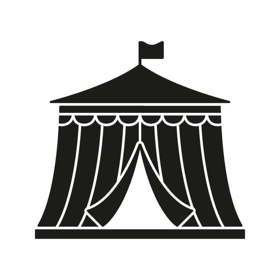 Circus Tent Solid Icon. Entertainment, Performance, And Event Venue Silhouette Symbol. Carnival And Festival Atmosphere. Isolated Illustration vector