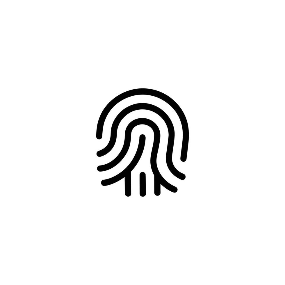 Minimalist Monoline Fingerprint Identity Symbol vector