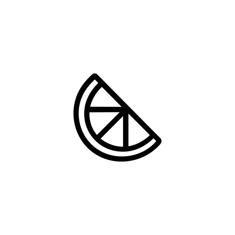 Monochrome Orange Slice Four Segments Icon vector