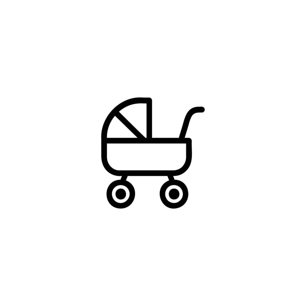 Baby Stroller Or Pram Outline Pictogram vector