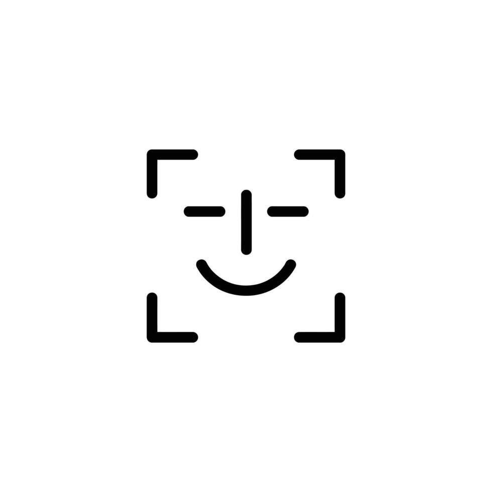 Facial Recognition Scan Monoline Outline Symbol vector