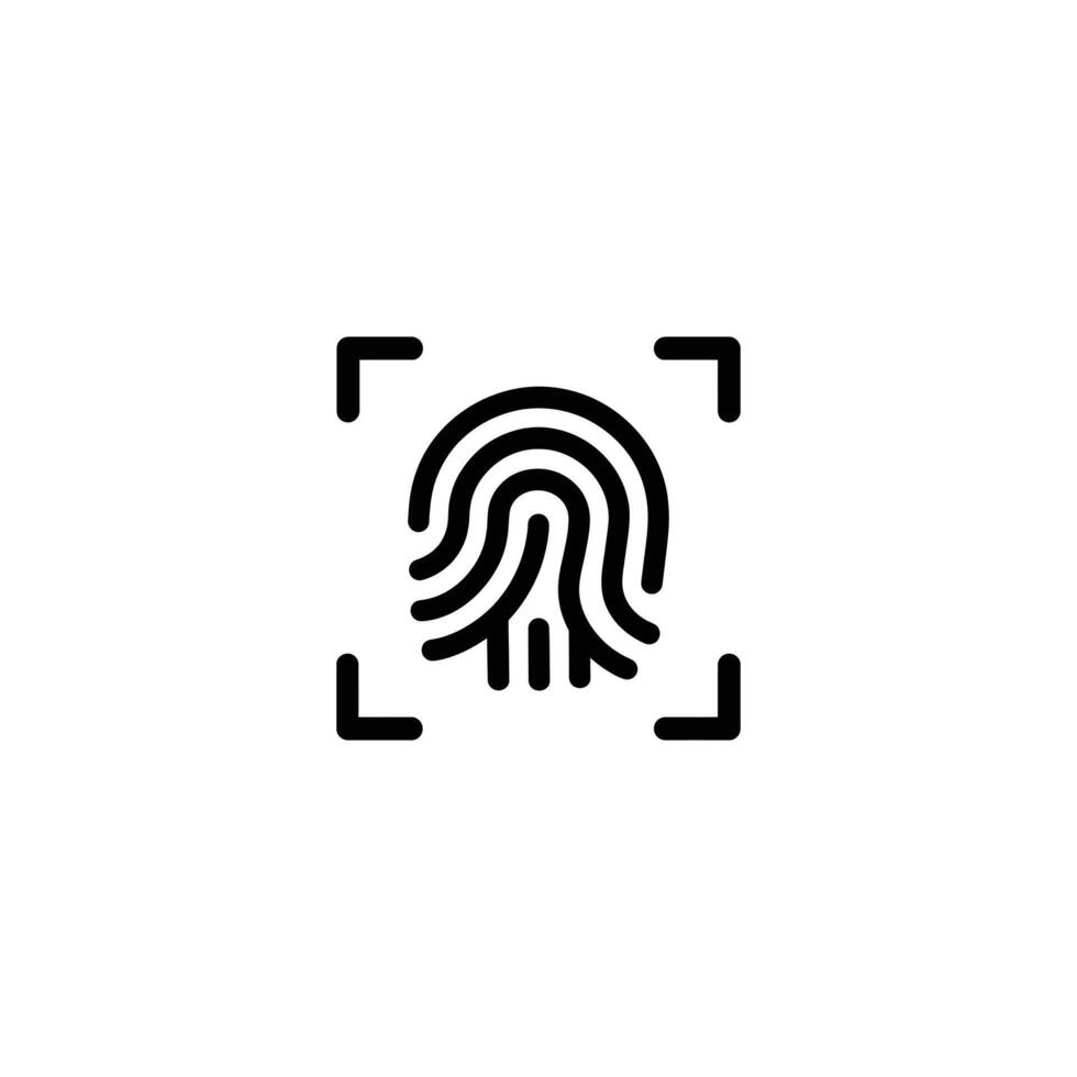 Biometric Fingerprint Scan Frame Symbol vector