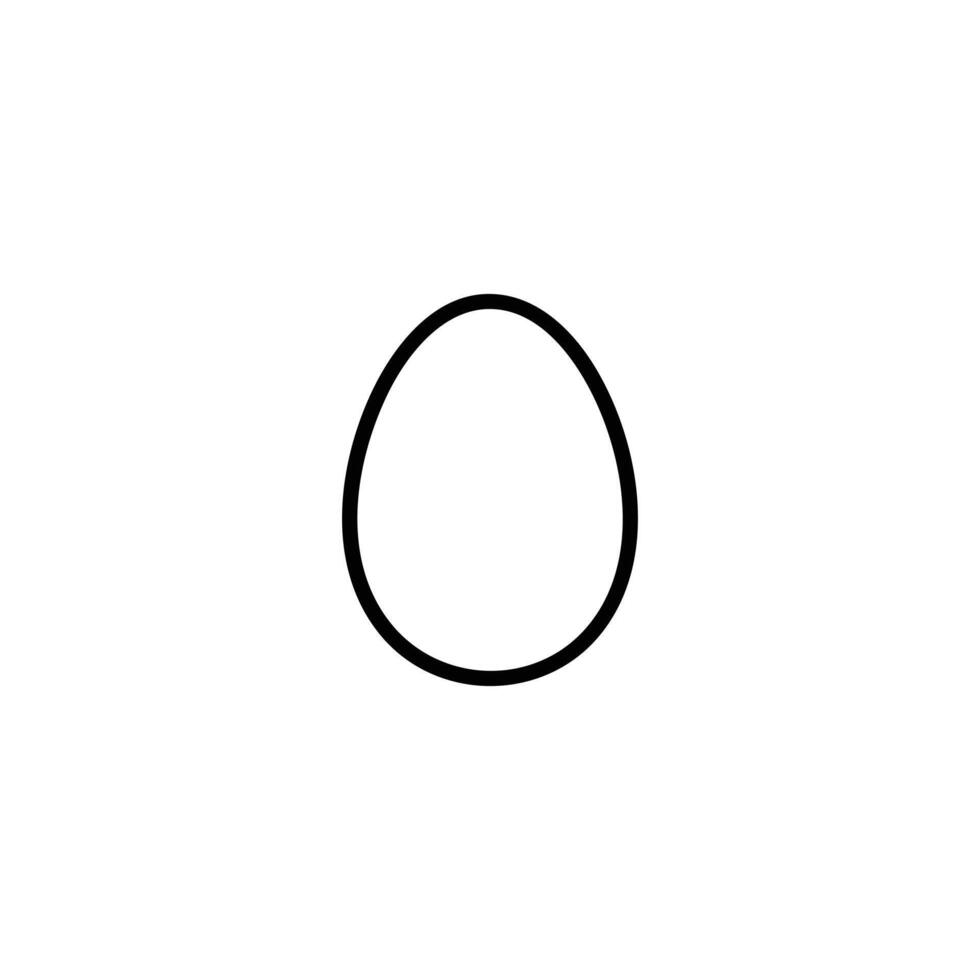 Monochrome Whole Egg Outline Icon vector