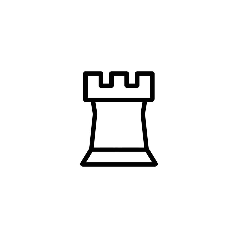 Castle Rook Tower Outline Symbol vector