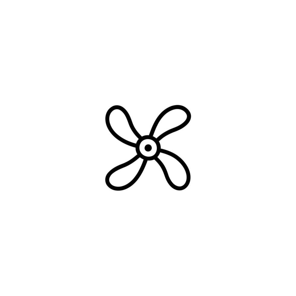 Angled Four Blade Propeller Monoline Symbol vector