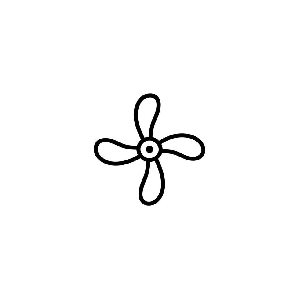 Rotating Four Blade Propeller Outline Symbol vector
