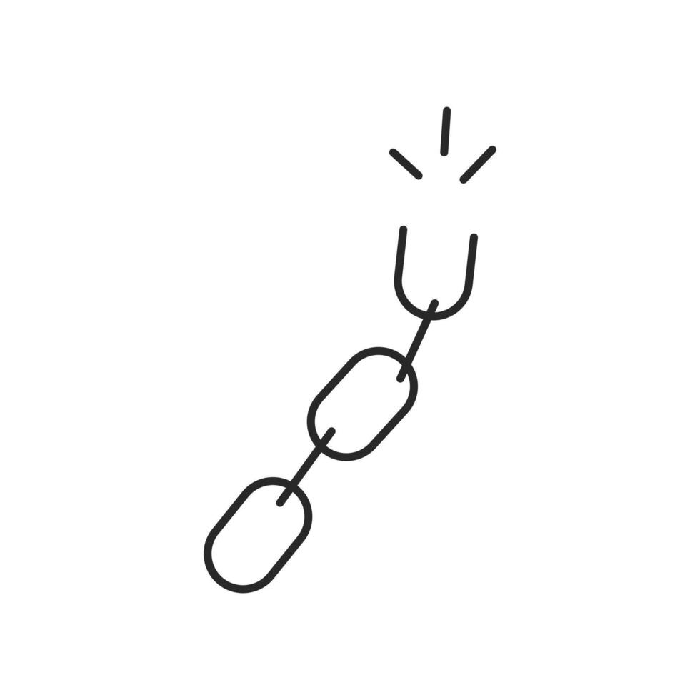 Broken Chain Link Symbolizing Freedom and Disconnection vector