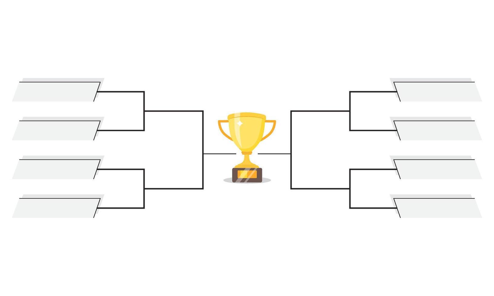 illustration Simple black tournament bracket template for 8 teams isolated on white vector