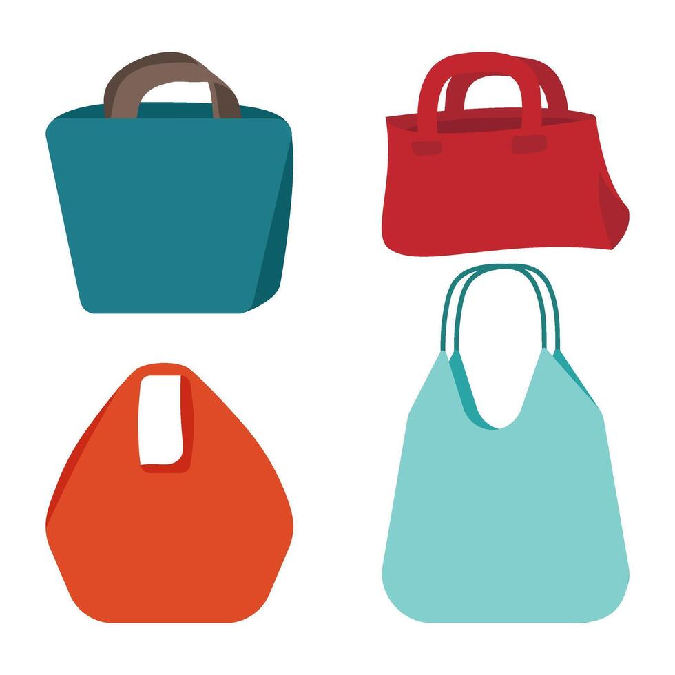 Women bags in a set. Elements accessories vector